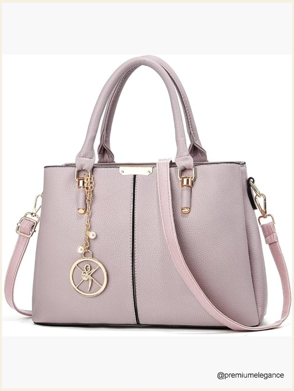 3-Zip Satchel Tote Shoulder Bag with Removable Strap